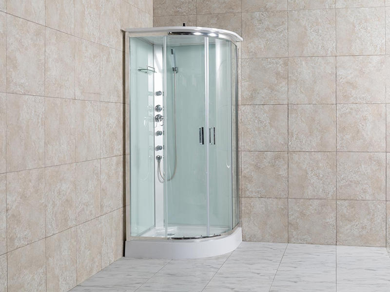 P3SE Bathroom Silver Aluminium Curved Shower Cabin