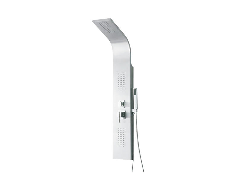 EC-1003 Silver Shower Panel With 2 Hydromassage Nozzles
