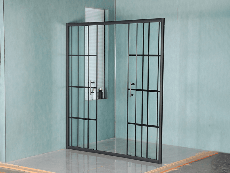 DD-6 Gray Tempered Glass Shower Screen With Double Hole Handle