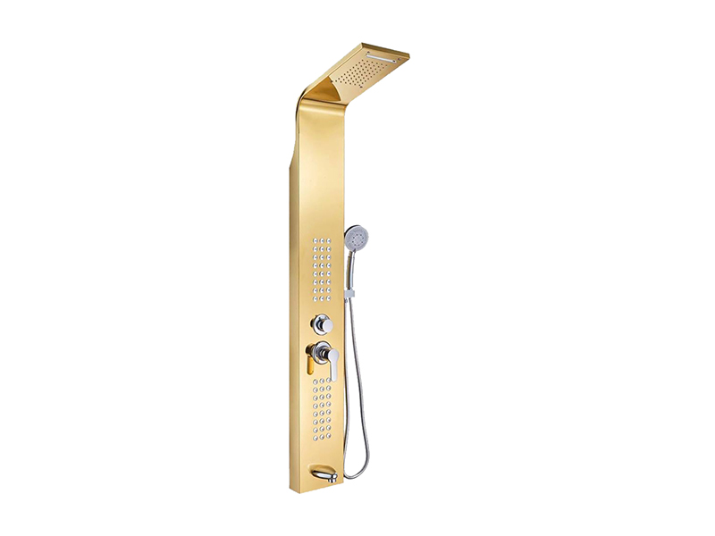 EC-1016 Waterfall Functional Gold Stainless Steel Shower Panel