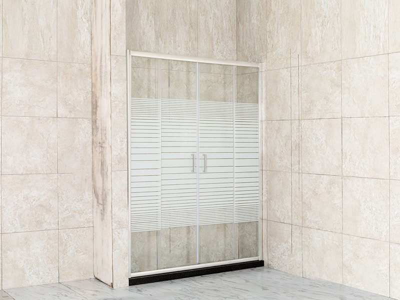 DD-7 Square Sliding Chrome Plated Aluminum Profile Shower Screen