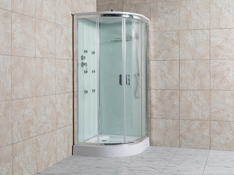 N3SE White Painted Back Glass Shower Cabin