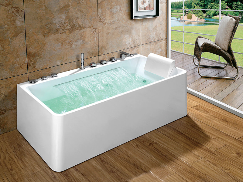 8680 Rectangular indoor waterfall whirlpool bathtub