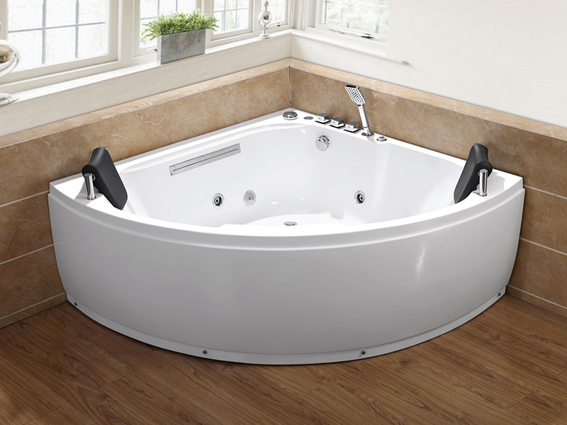 8710 Modern freestanding corner whirlpool bathtub